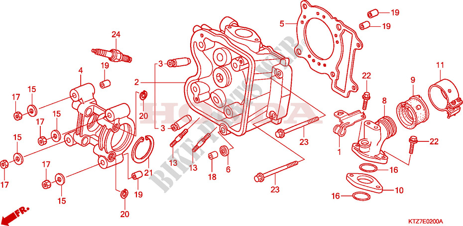 CYLINDER HEAD for Honda PES 125 INJECTION 2008