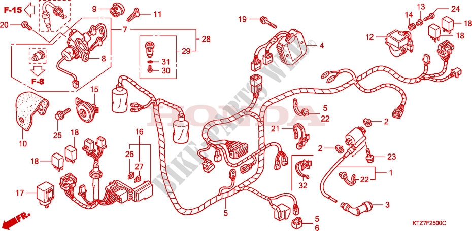 WIRE HARNESS for Honda PES 150 R TWO TONES 2008