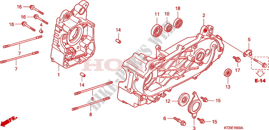 CRANKCASE for Honda PES 125 INJECTION SPECIAL 2009