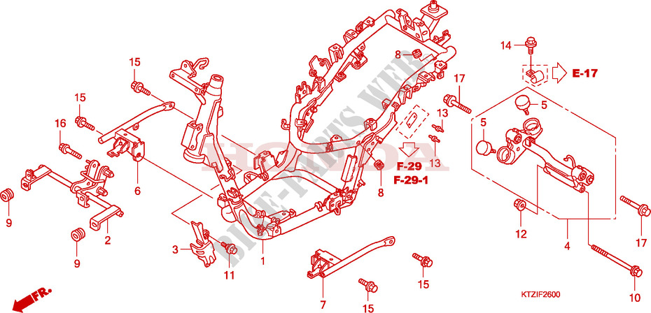 FRAME for Honda PES 125 INJECTION SPORTY SPECIAL 2009