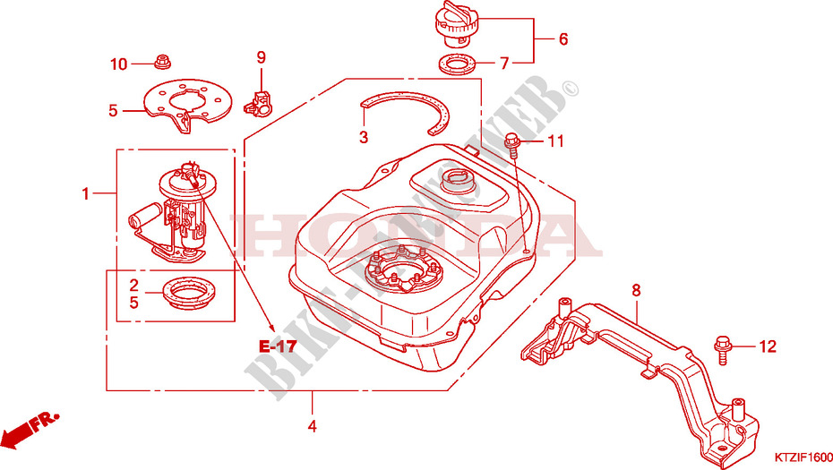 FUEL TANK for Honda PES 125 INJECTION SPORTY 2010
