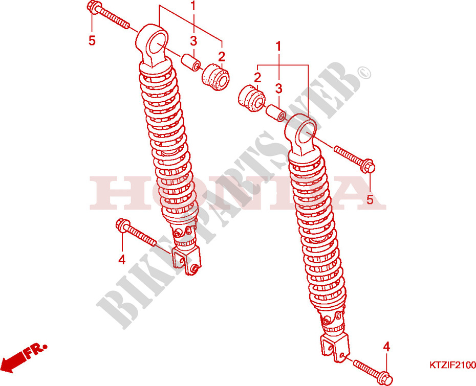 REAR SHOCK ABSORBER for Honda PES 125 INJECTION SPORTY SPECIAL 2010