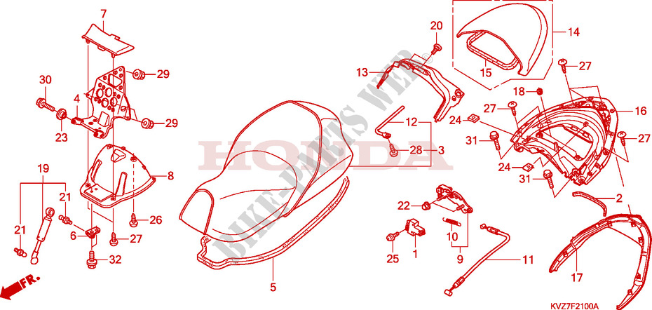 SEAT   PASSENGER GRIP for Honda FORZA 250 ABS 2008