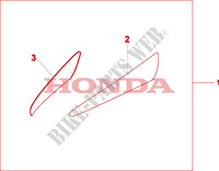 SIDE FAIRING ACCENT for Honda XL 1000 VARADERO ABS RED 2009