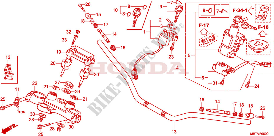 HANDLEBAR for Honda XL 1000 VARADERO ABS 2011