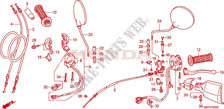 LEVER   SWITCH   CABLE for Honda XL 1000 VARADERO ABS 2011