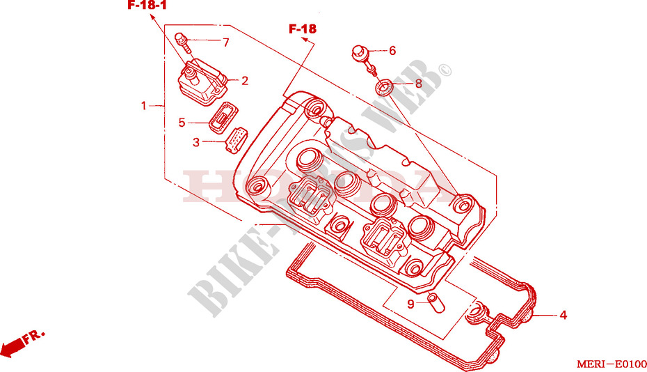 CYLINDER HEAD COVER for Honda CBF 600 NAKED 25KW 2004