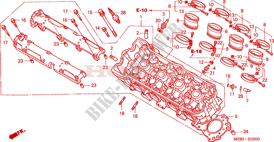 CYLINDER HEAD for Honda CBF 600 NAKED special miles kmh 2005