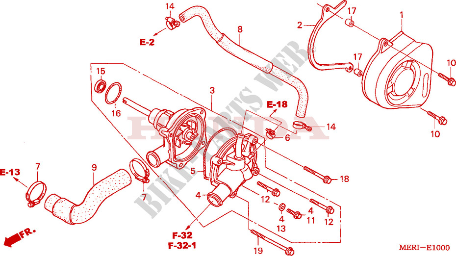 WATER PUMP for Honda CBF 600 NAKED special miles kmh 2005