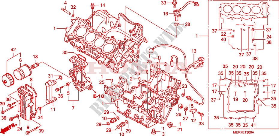 CRANKCASE (CBF600S6/SA6/N6/NA6) for Honda CBF 600 NAKED ABS BI TONS 2007