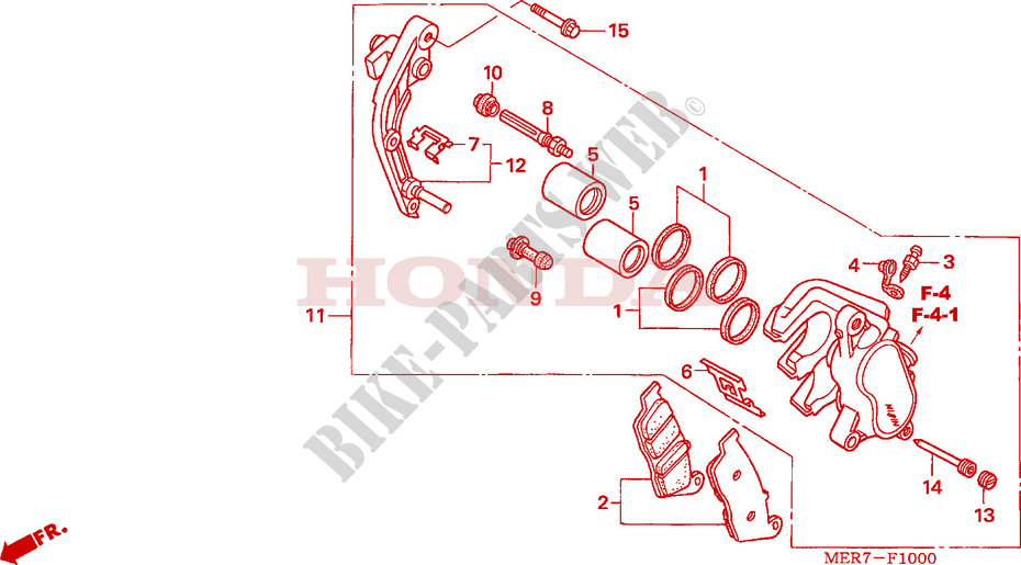 FRONT BRAKE CALIPER (L.) (CBF600S6,8/SA6/N6,8/NA6) for Honda CBF 600 FAIRING 25KW 2008