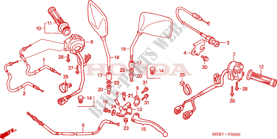 LEVER   SWITCH   CABLE (CBF600S6/SA6/N6/NA6) for Honda CBF 600 FAIRING 2005