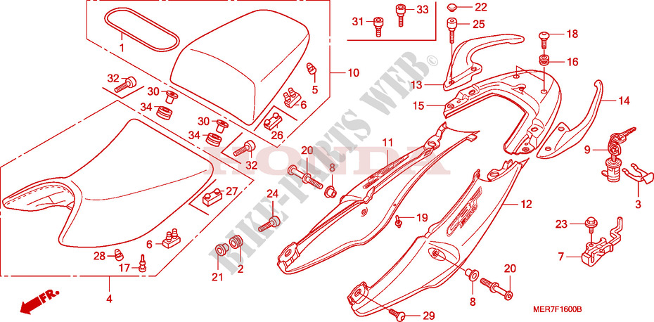 SIDE COVERS for Honda CBF 600 NAKED ABS 2 TONES 25KW 2006