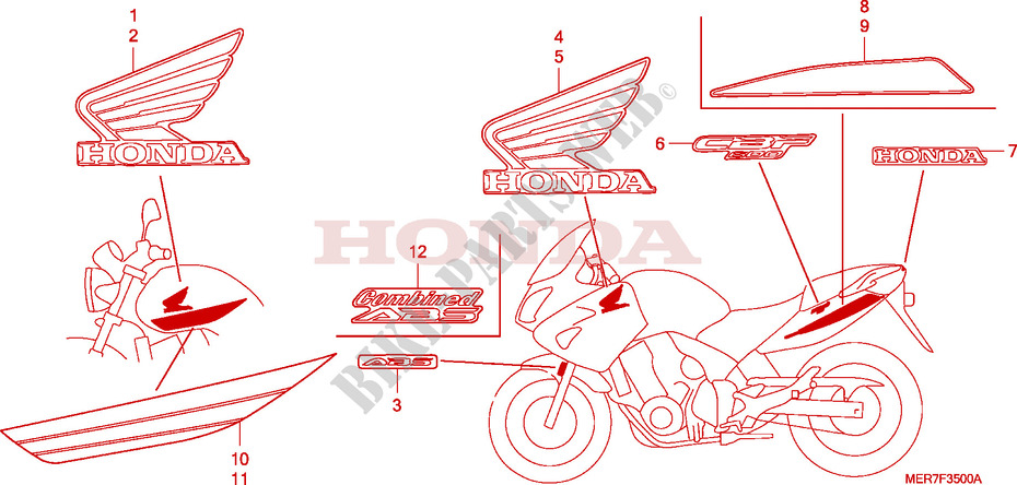 STICKERS for Honda CBF 600 NAKED ABS 2 TONES 2006