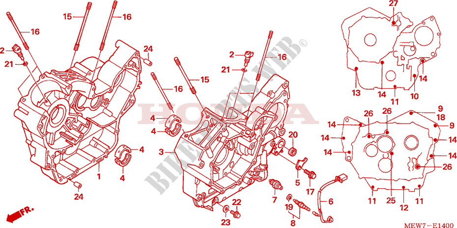 CRANKCASE for Honda DEAUVILLE 700 ABS 2006