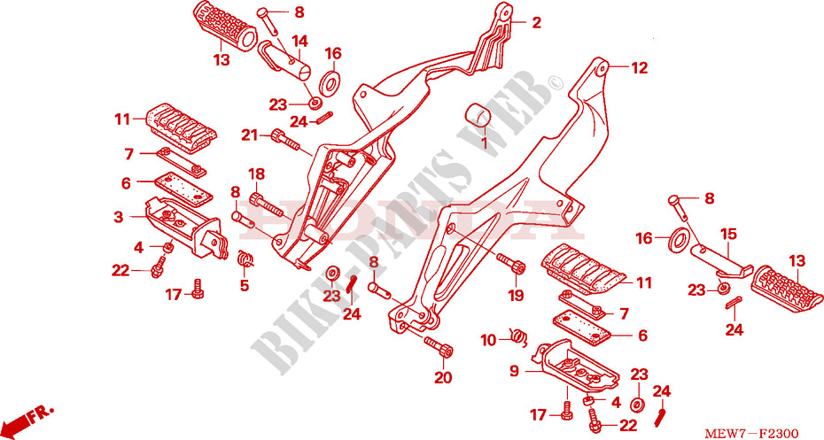 FOOTREST for Honda DEAUVILLE 700 2010