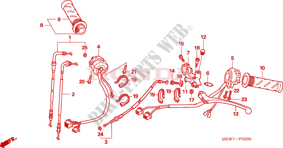 LEVER   SWITCH   CABLE for Honda DEAUVILLE 700 2006