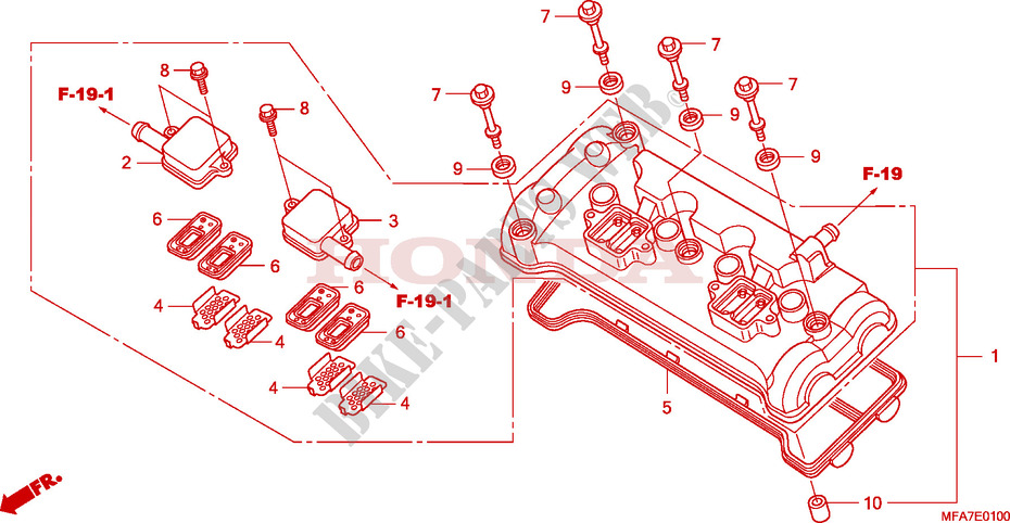 CYLINDER HEAD COVER for Honda CBF 1000 S ABS 2007