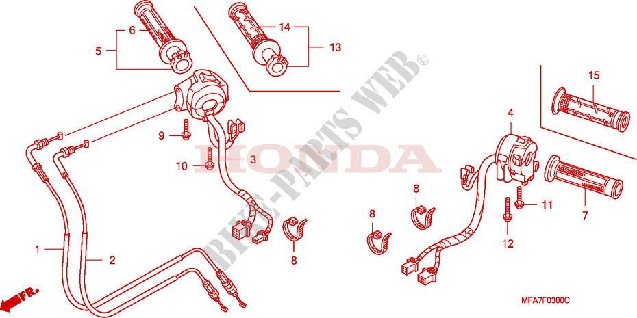 LEVER   SWITCH   CABLE for Honda CBF 1000 T ABS 2007