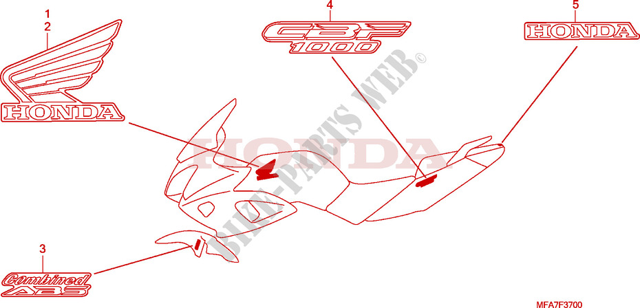STICKERS for Honda CBF 1000 ABS 2007
