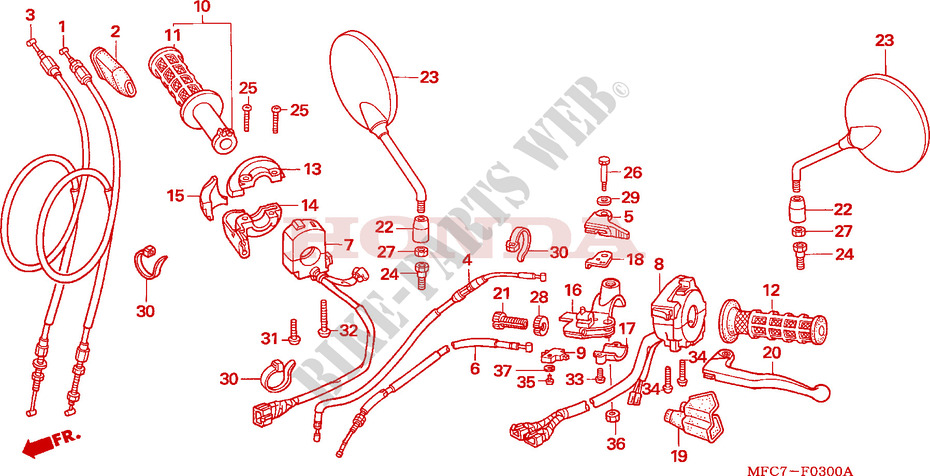 LEVER   SWITCH   CABLE for Honda FMX 650 2006 2006