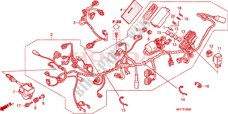 WIRE HARNESS for Honda TRANSALP 700 ABS 2008