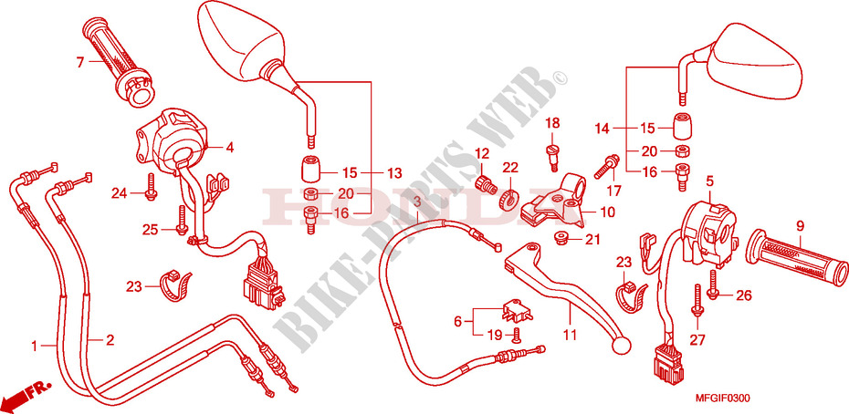 LEVER   SWITCH   CABLE for Honda CB 600 F HORNET ABS 2010