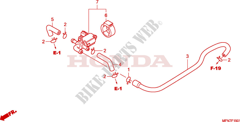 AIR INJECTION CONTROL VALVE for Honda CB 1000 R WHITE, BLACK 2011