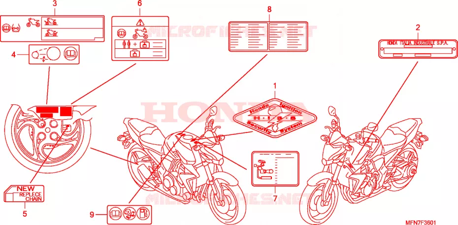 CAUTION LABEL(2) Honda MOTO 1000 CB 2011  CB1000RB