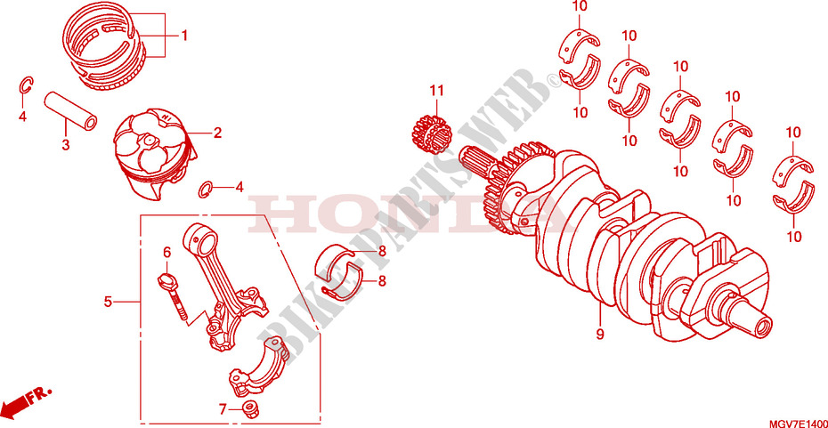 CRANKSHAFT for Honda CBR 600 F ABS 2011