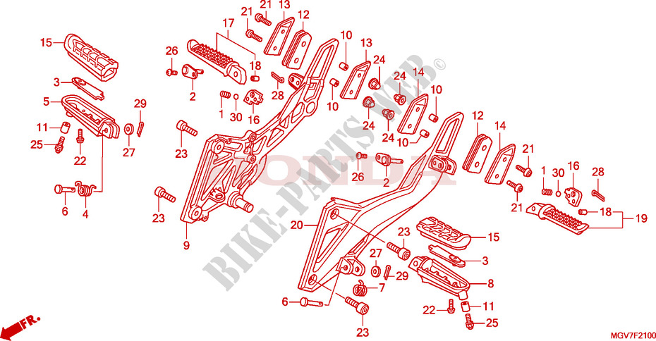 FOOTREST for Honda CBR 600 F SPECIALE 2011