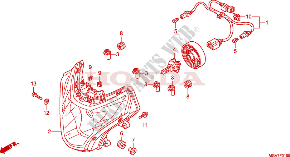 HEADLIGHT for Honda CBR 600 F ABS 2011
