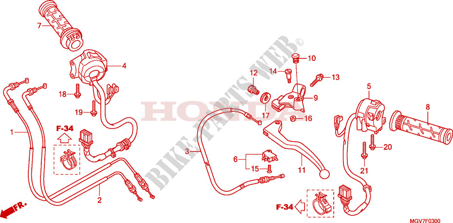 LEVER   SWITCH   CABLE for Honda CBR 600 F ABS 2011