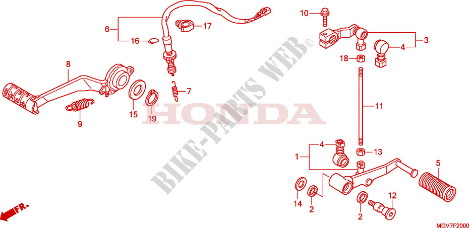 PEDAL for Honda CBR 600 F ABS 2011