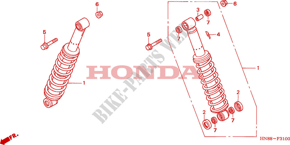 REAR SHOCK ABSORBER for Honda FOURTRAX 680 RINCON 2006