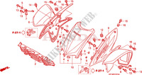 FRONT FENDER (TRX450R6,7,8/ER6,7,8) for Honda TRX 450 R SPORTRAX Kick start RED 2008