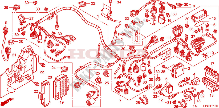 WIRE HARNESS for Honda FOURTRAX 420 RANCHER 4X4 PS 2009