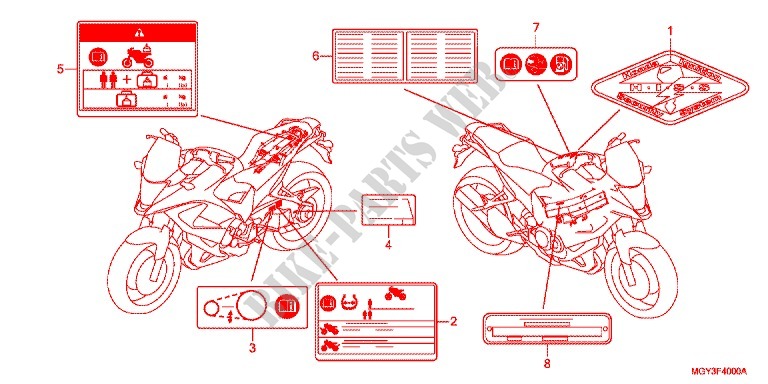 CAUTION LABEL (1) for Honda CROSSRUNNER 800 2011
