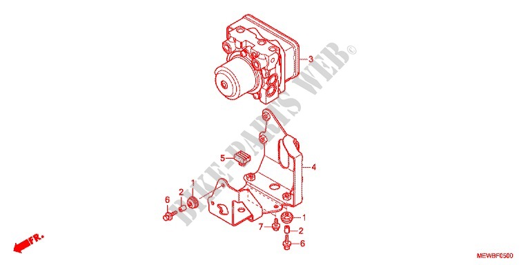 FRONT BRAKE MASTER CYLINDER   ABS MODULATOR for Honda DEAUVILLE 700 ABS 2011