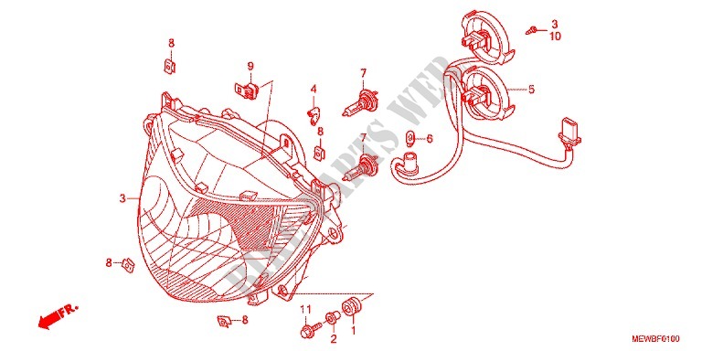 HEADLIGHT for Honda DEAUVILLE 700 ABS 2015
