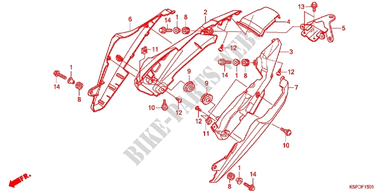 REAR COWL (CBF150MB/MC) for Honda CB 150 UNICORN DAZZLER 2011