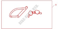 HONDA U LOCK 120/340 HAC for Honda CB 600 F HORNET ABS BLANCHE 34CV 2012