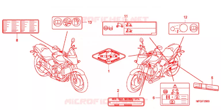 CAUTION LABEL (1) Honda MOTO 600 HORNET 2012  CB600FC