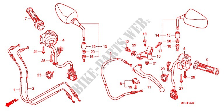 LEVER   SWITCH   CABLE (1) for Honda CB 600 F HORNET 2012