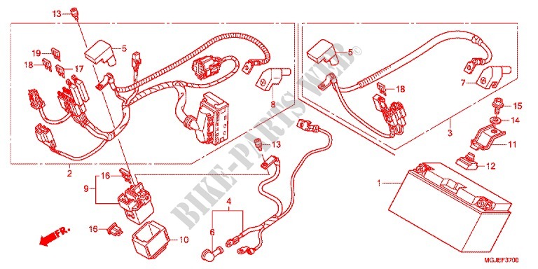 WIRE HARNESS/BATTERY for Honda CBF 1000 ABS 2013