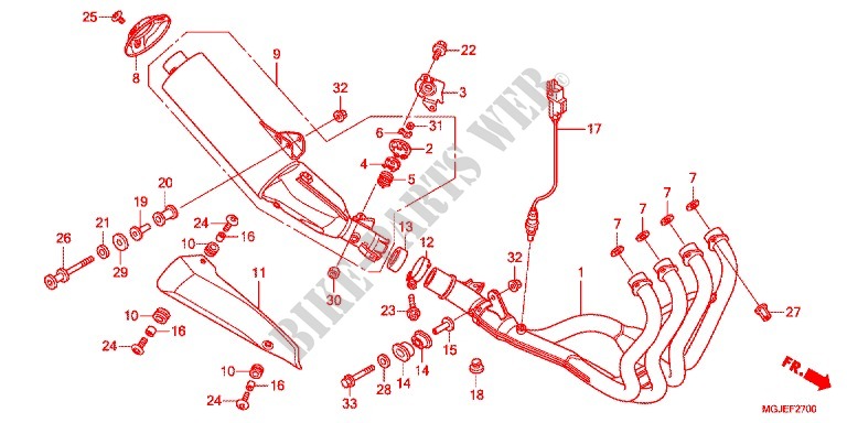 EXHAUST MUFFLER (2) for Honda CBF 1000 ABS 2012