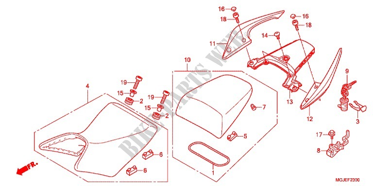 SINGLE SEAT (2) for Honda CBF 1000 F ABS TS 2012