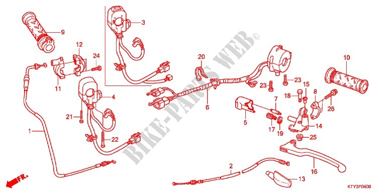 LEVER   SWITCH   CABLE (1) for Honda CBR 125 BLACK 2012