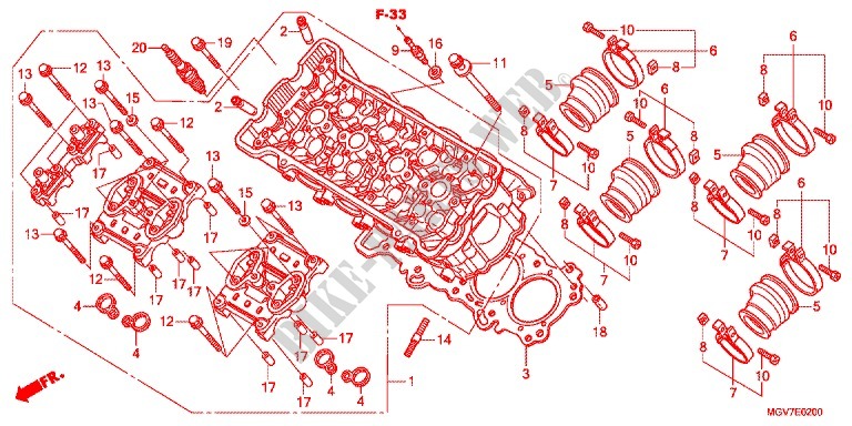 CYLINDER   HEAD for Honda CBR 600 F ABS WHITE 2012