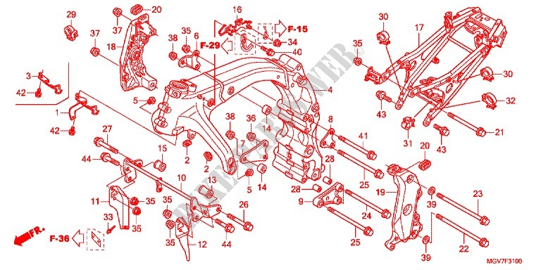 FRAME for Honda CBR 600 F ABS 2012